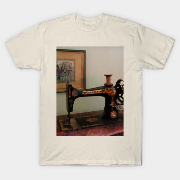 Sewing - Sewing Machine and Lithograph T-Shirt by SusanSavad